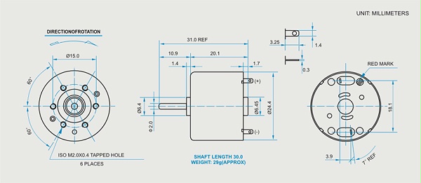 SCRF-310贵金属电刷马达产品介绍